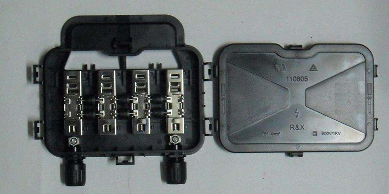 光伏组件的中间接线盒是什么作用，光伏板接线盒4个端子怎么接线